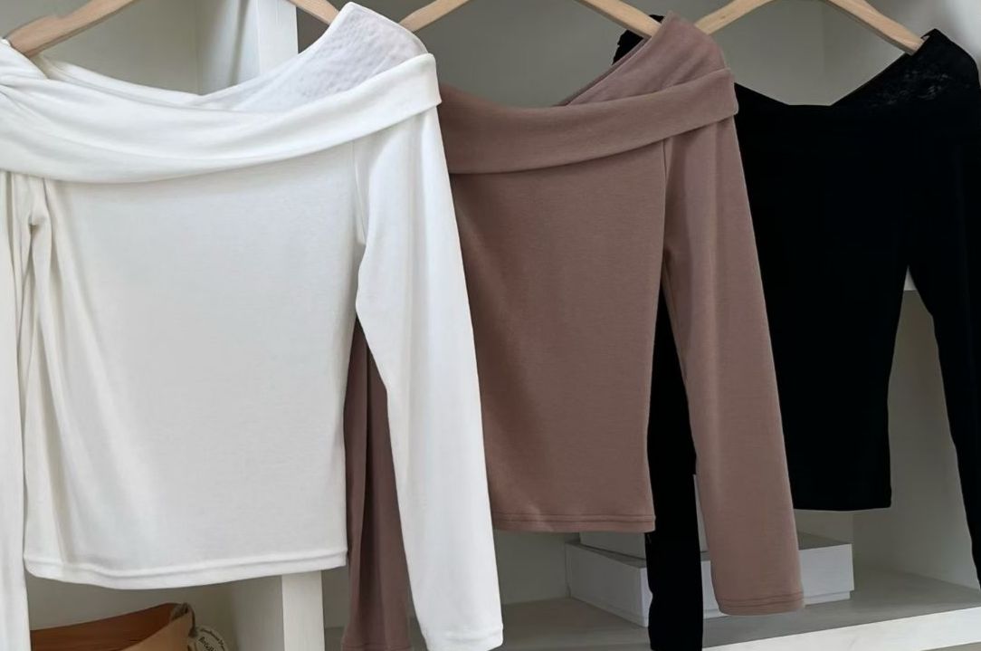 【機心款式】韓感氣質一字領上衣