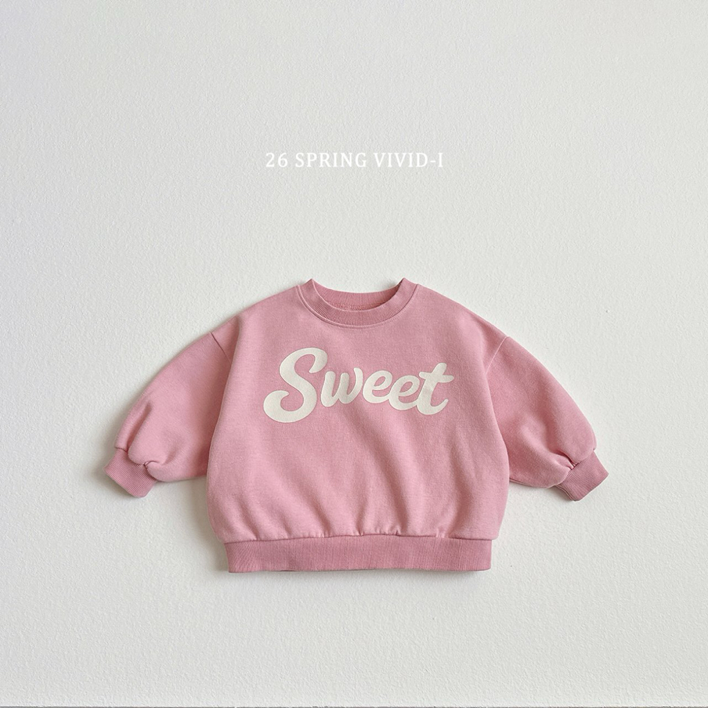 🌸預訂 韓國直送🌸🇰🇷VIVIDI四色甜美奶油印花寬鬆衛衣