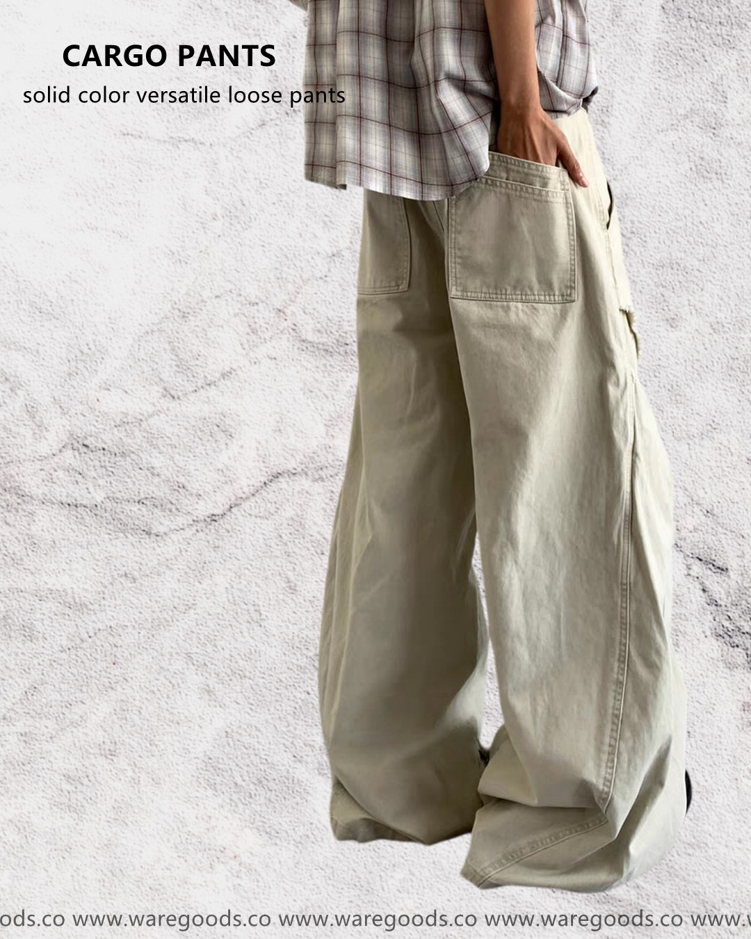 W216 美式鬆身直筒工裝褲