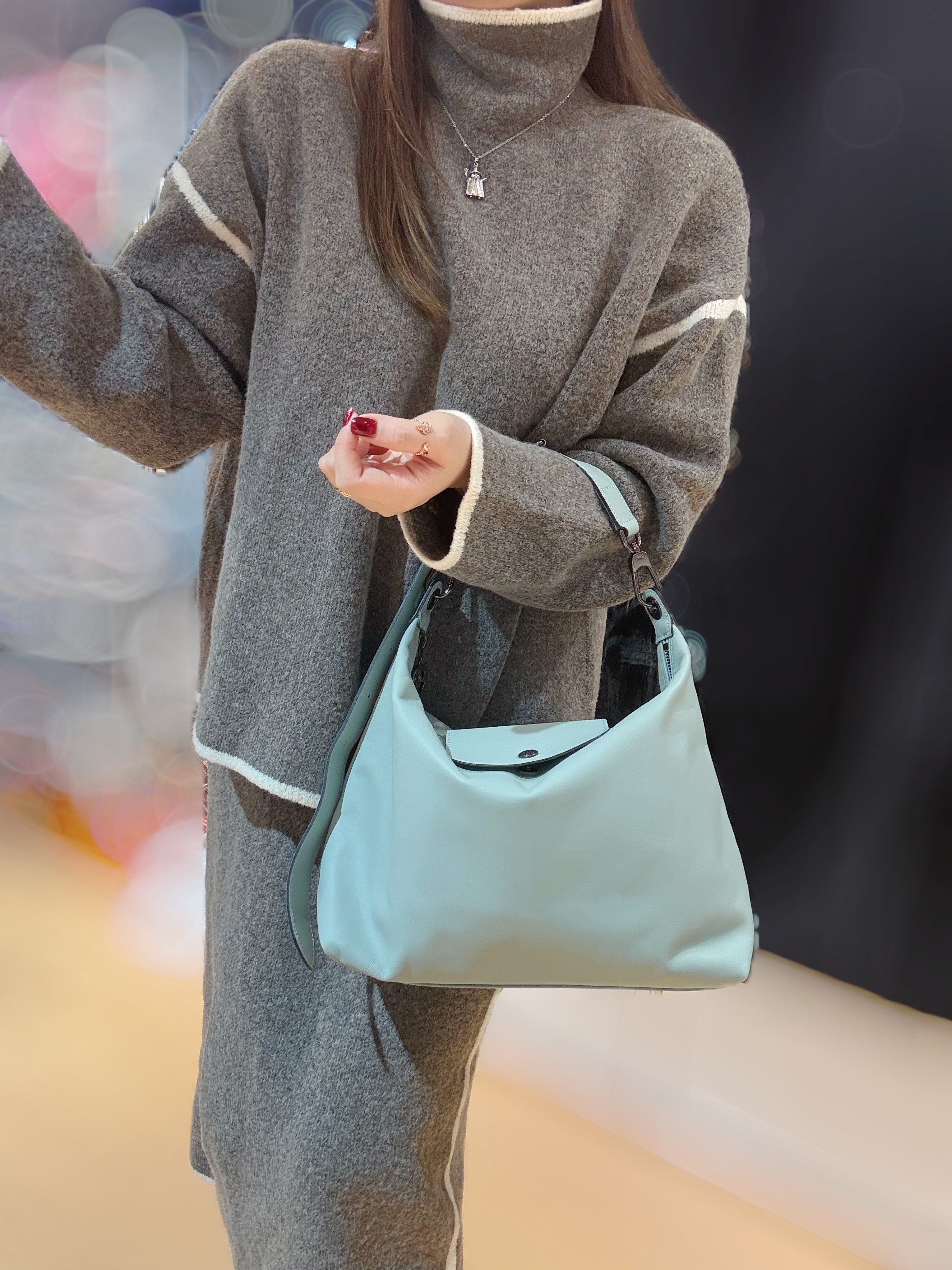 Longchamp xtra hobo Vervain