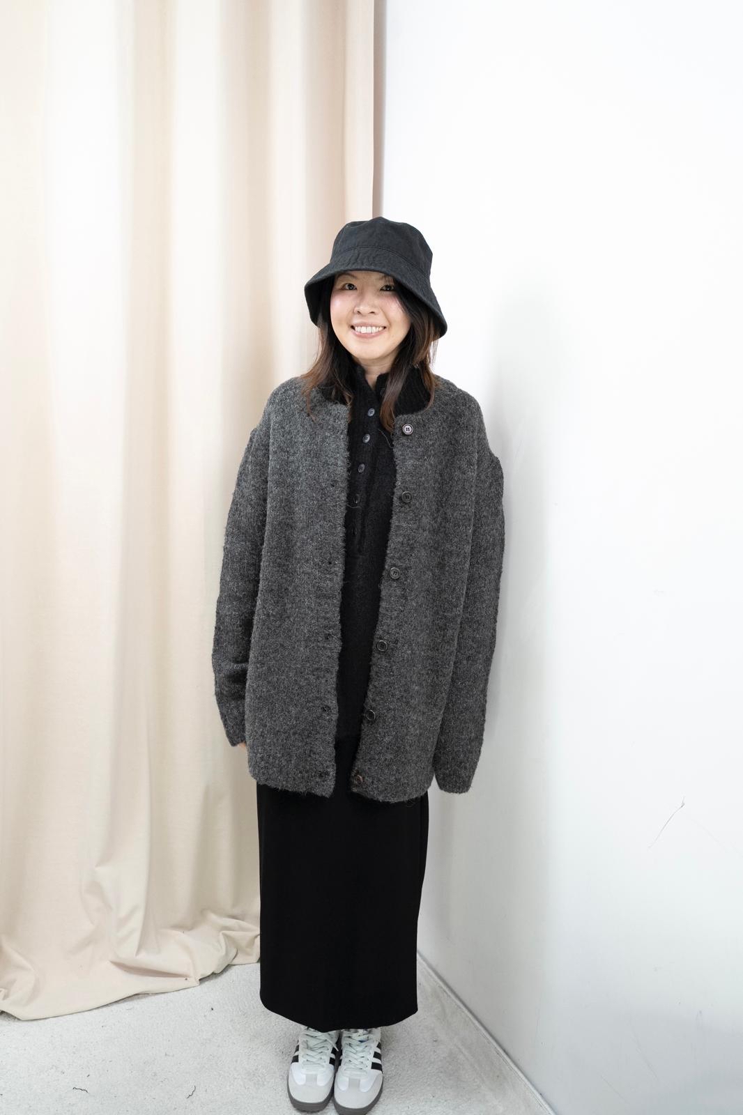 排扣造型大冷衫（灰色）