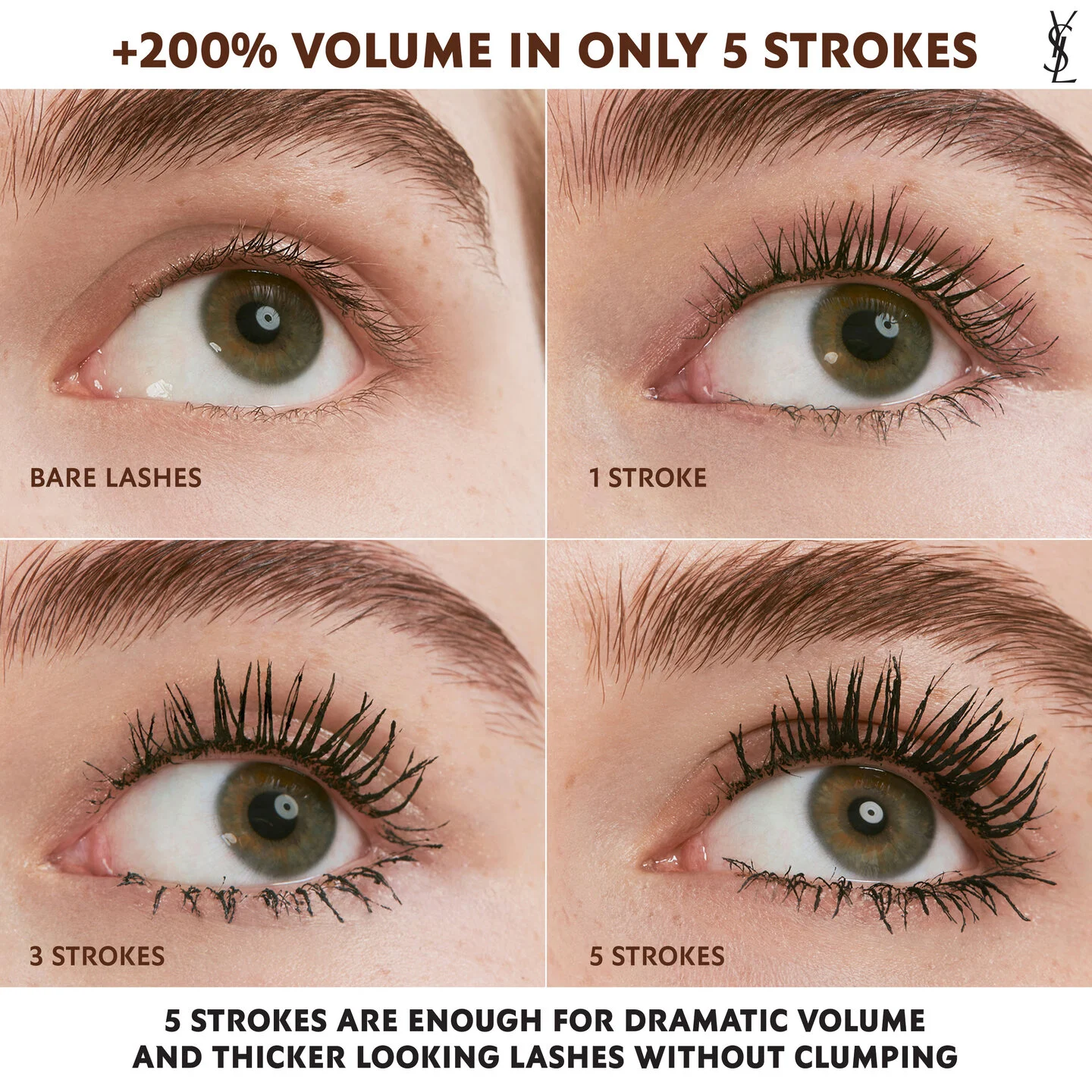 YSL濃密睫毛膏Lash Clash Extreme Volume MascaraUninhibited Brown 2 棕色2ml mini 旅行裝