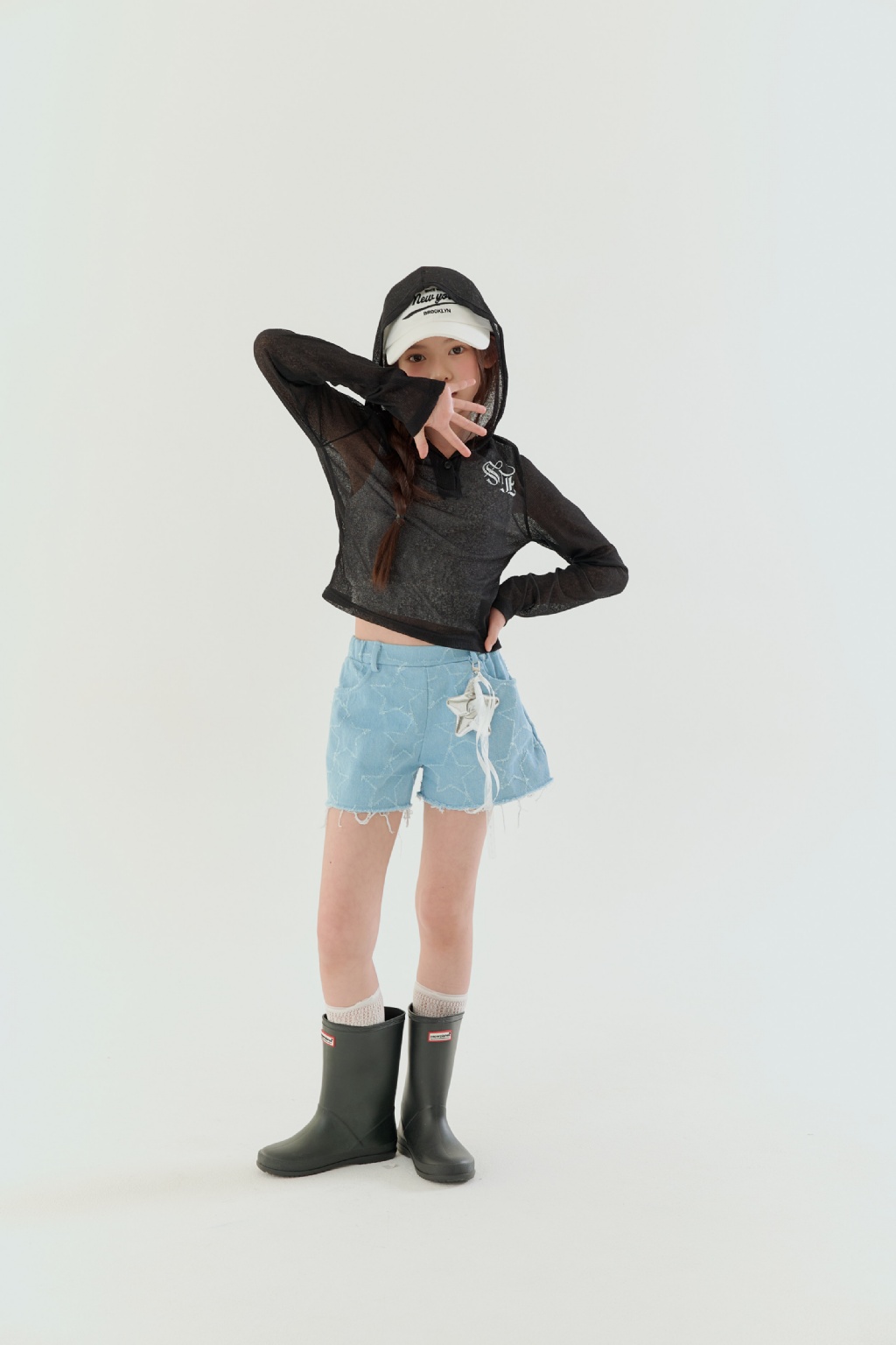  【預訂】 韓國直送 南大門童裝 星星牛仔短褲