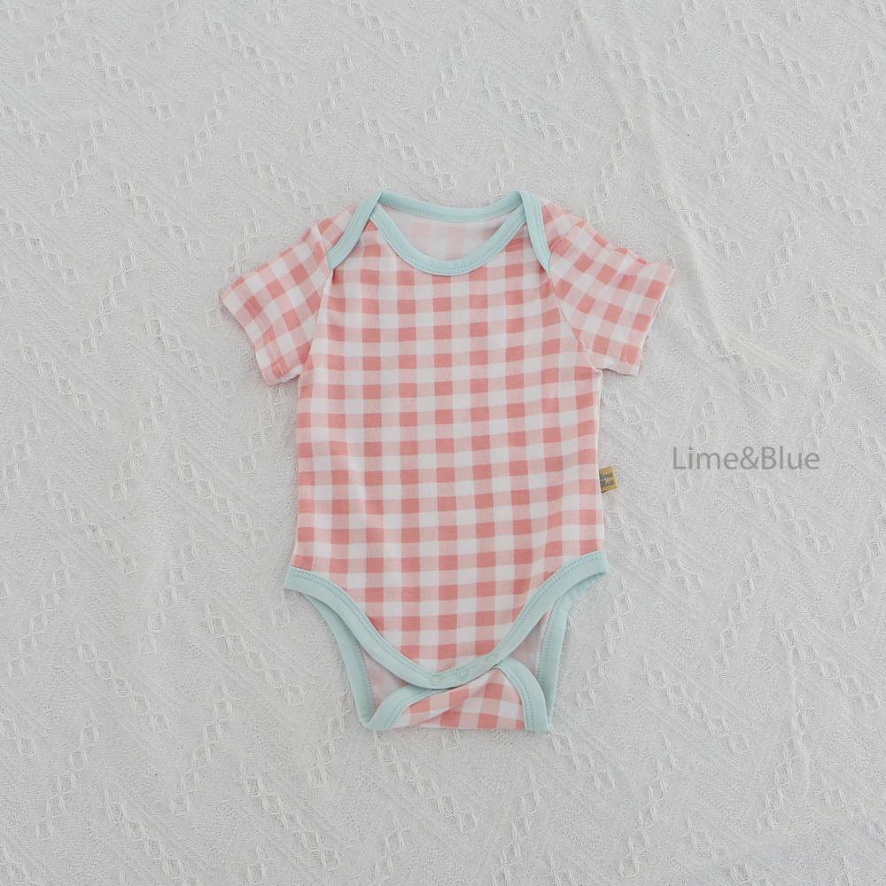 Summer Cracker Check Short-Sleeve Baby Suit
