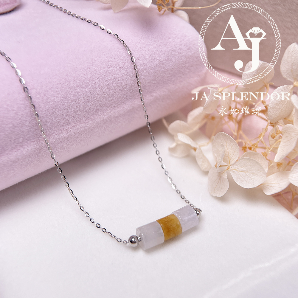 D-04D 天然翡翠A玉 平安招財幸運純銀項鏈