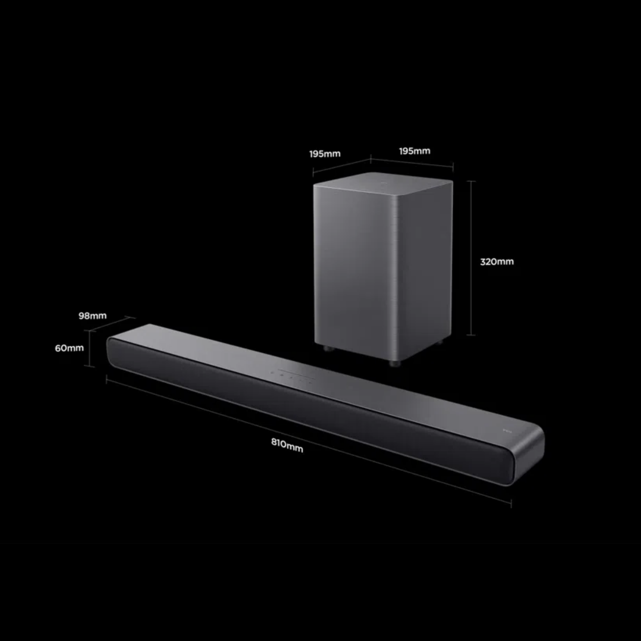 TCL S55H 2.1Ch Pro Soundbar with Wireless Subwoofer (S55H)