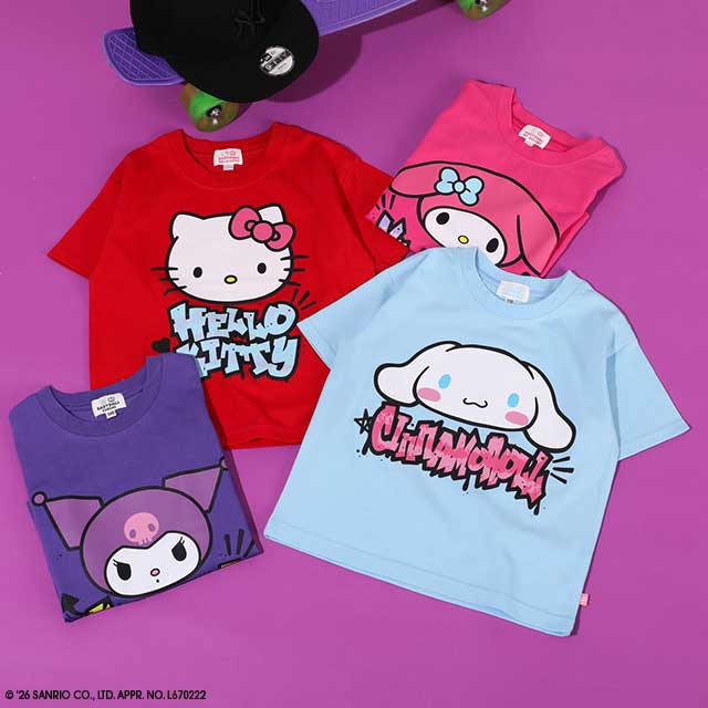 🆕【⭐訂購⭐】🇯🇵日本直送🌀#Sanrio 塗鴉風卡通圖案 短袖tee［4款選］🌀 [ELFA-0055][260705]