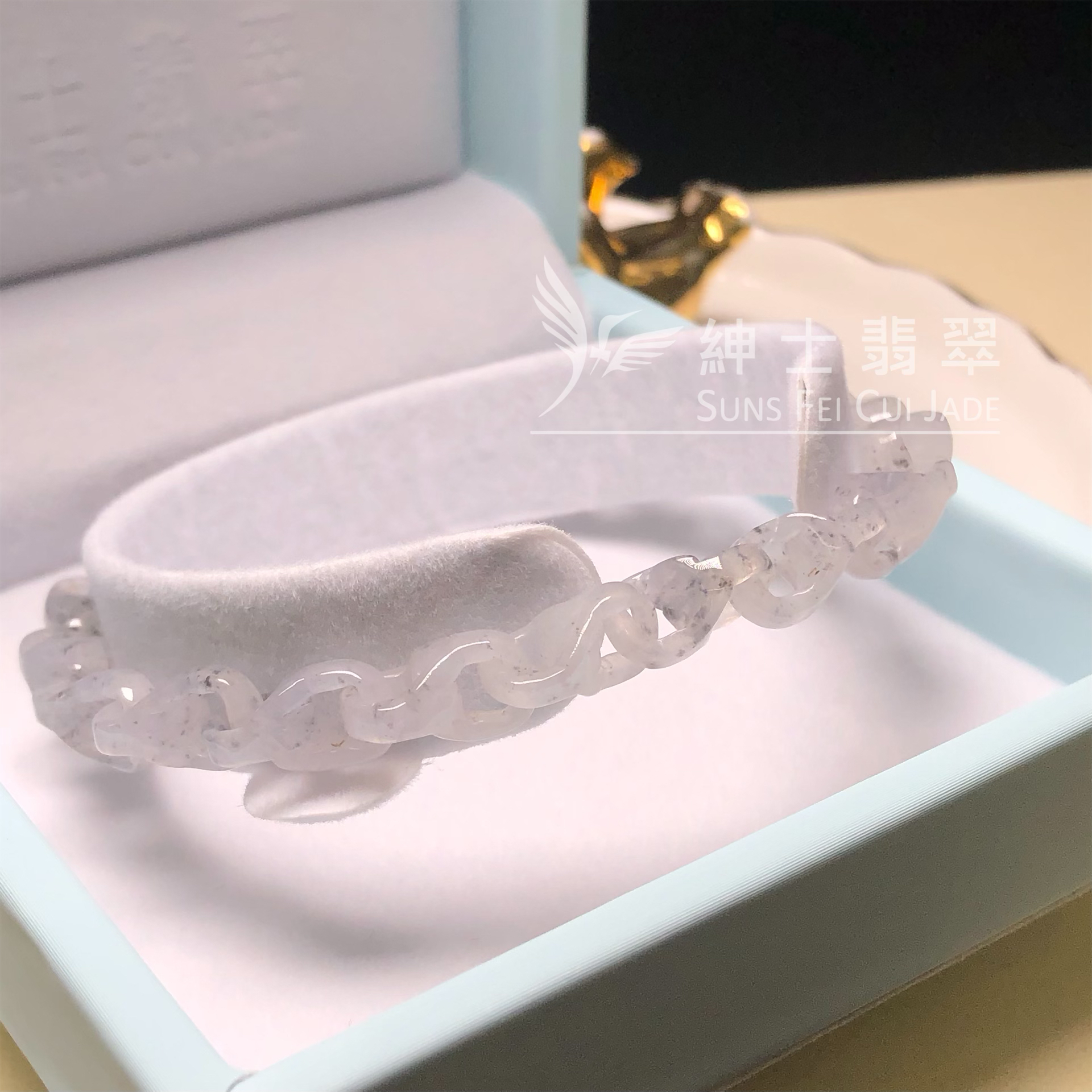 CA00388 糯冰芝麻花手鏈連銀扣