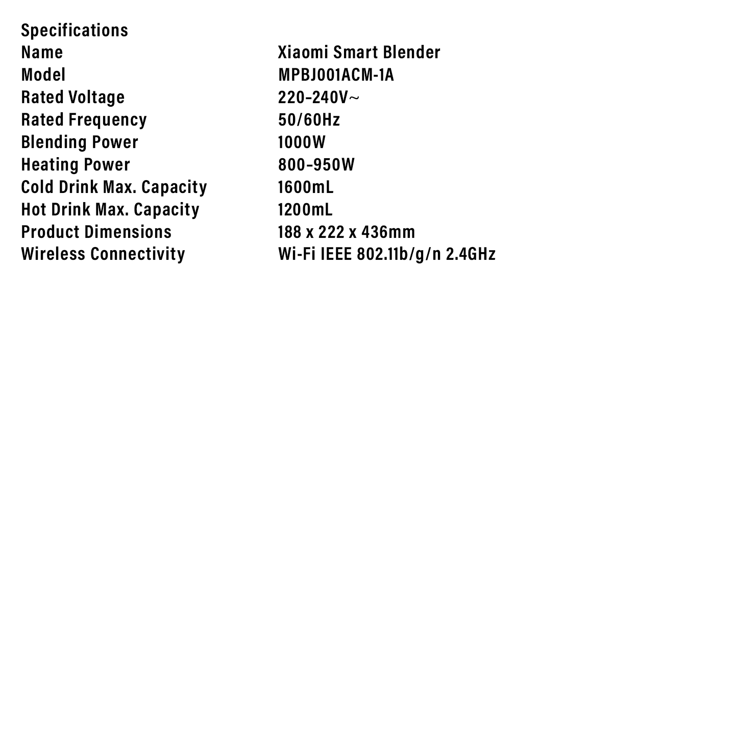 Xiaomi Smart High-Speed Blender Hot & Cold (BHR5961GB)