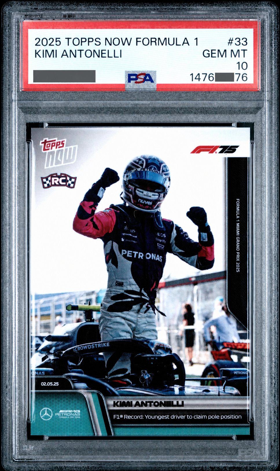 Kimi Antonelli RC - F1史上最年輕Pole Topps NOW® #33 PSA 10｜PR 5,647