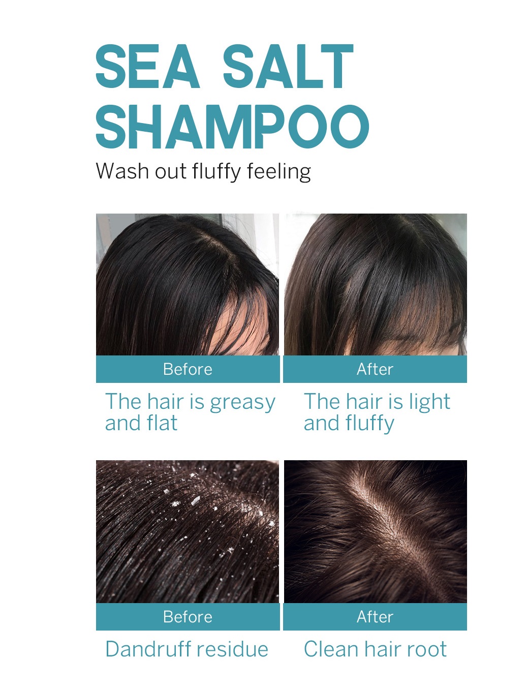 ELAIMEI 天然海鹽洗髮膏 深層潔淨洗髮膏 去屑潔淨頭皮洗頭水 無矽油沐浴鹽洗髮水 [平行進口]  TT0543