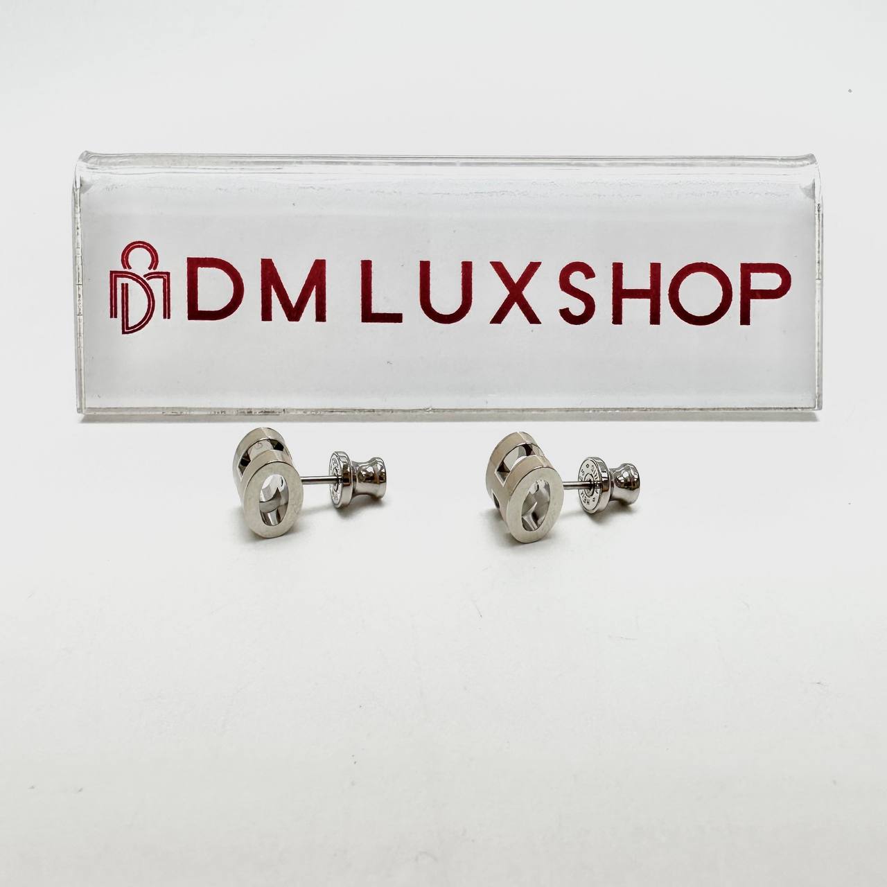 Hermes Mini Pop H Earrings Light Grey PHW
