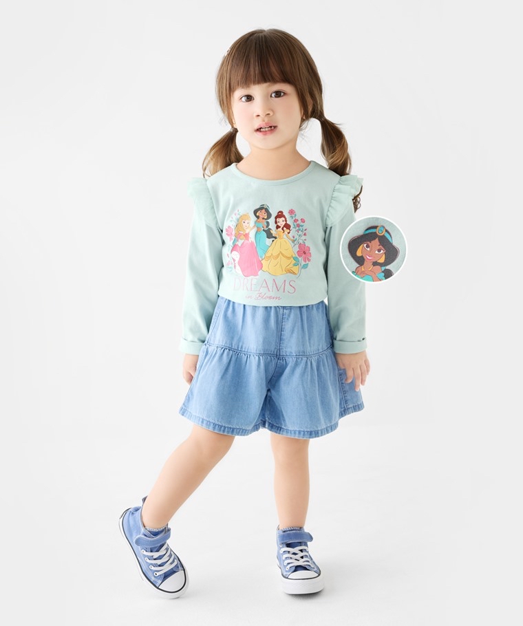 🌸預訂 台灣直送🌸迪士尼公主系列三色網紗印花純棉長袖T恤