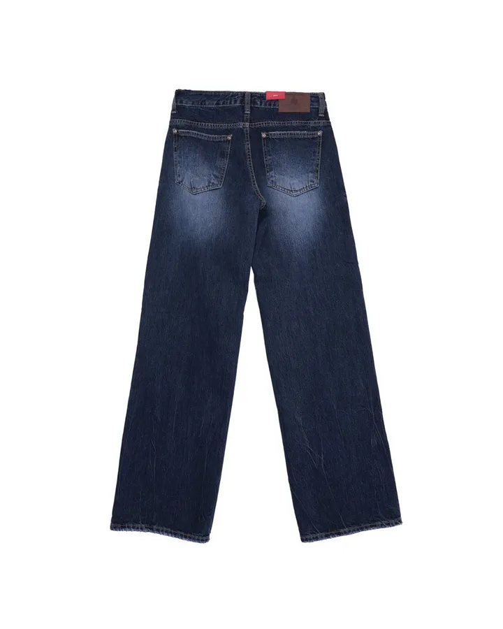 Low-Rise Washed Denim