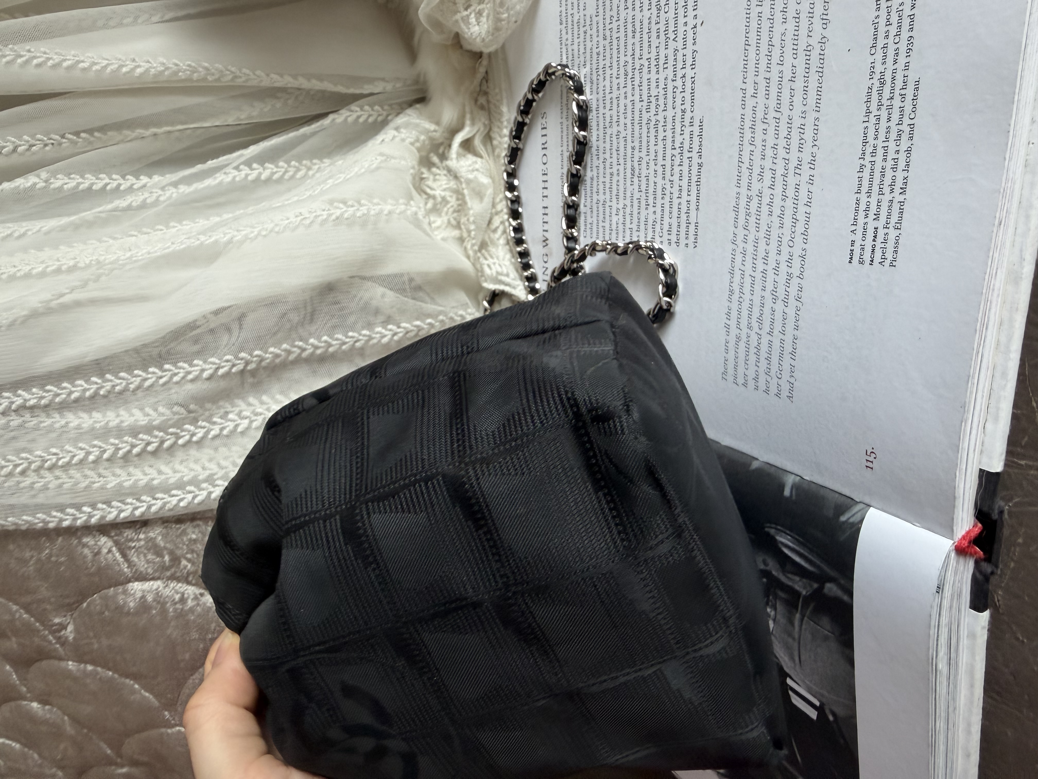 vintage chanel black drawstring vanity bag 