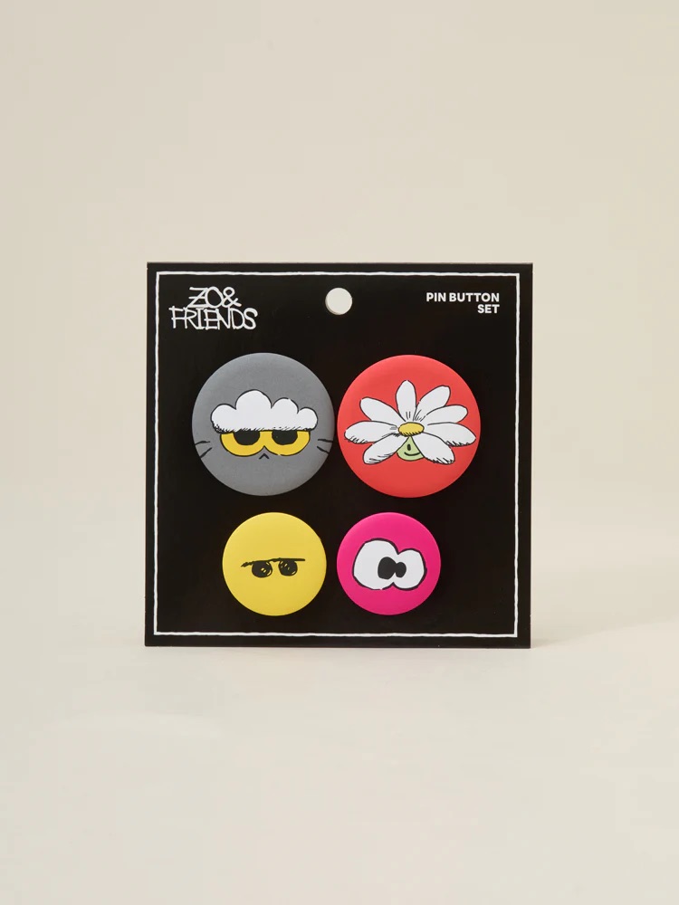 📦訂購 日本代購 ZO&FRIENDS ZOA 灰貓襟章套裝