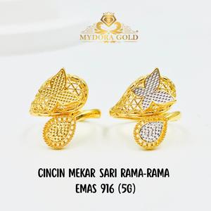 MYDORA Cincin Mekar Sari Rama-rama (5G) | EMAS 916/22K