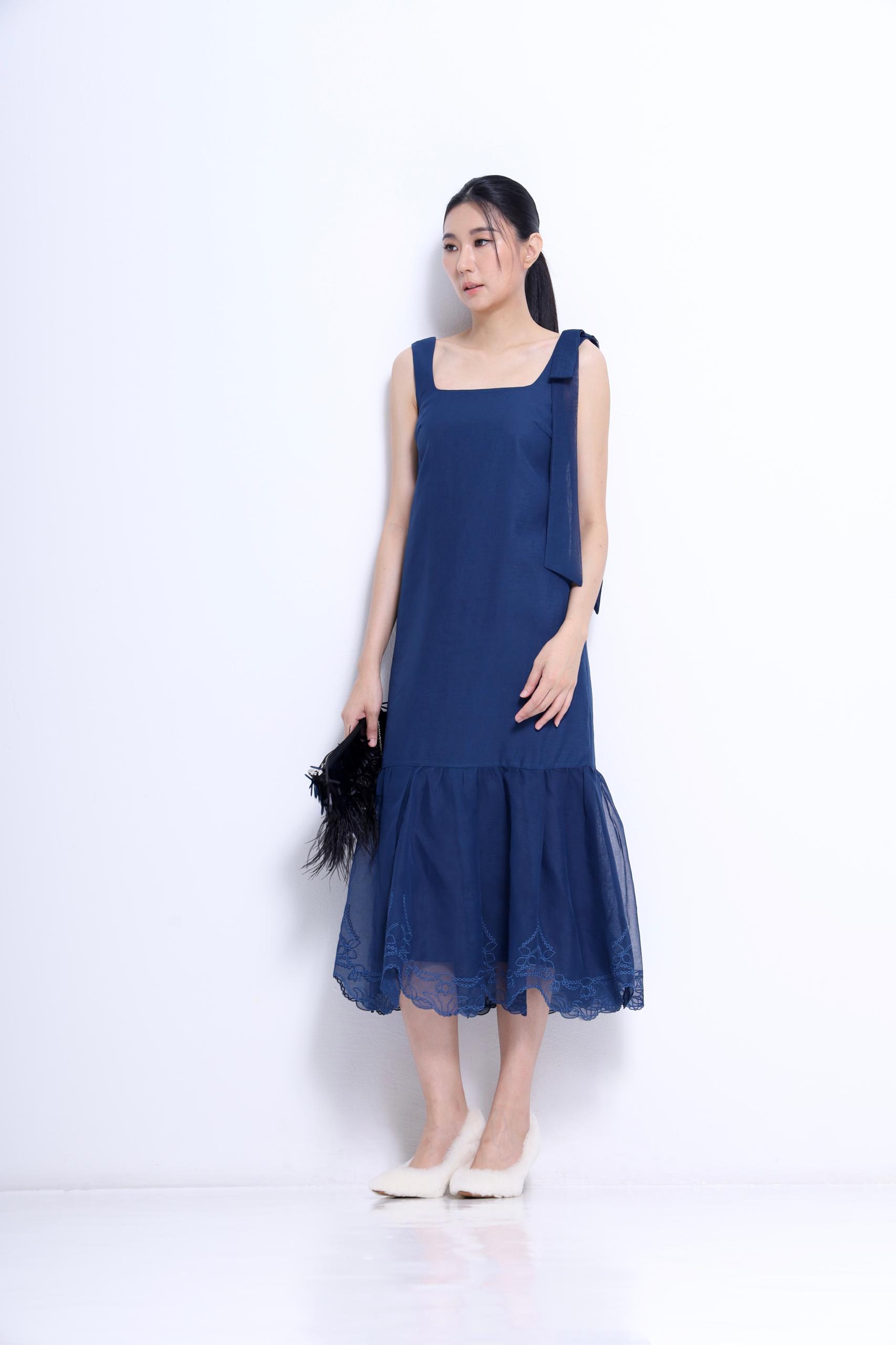 CD2152 PHEONY MESH ORGANZA EMBD DRESS