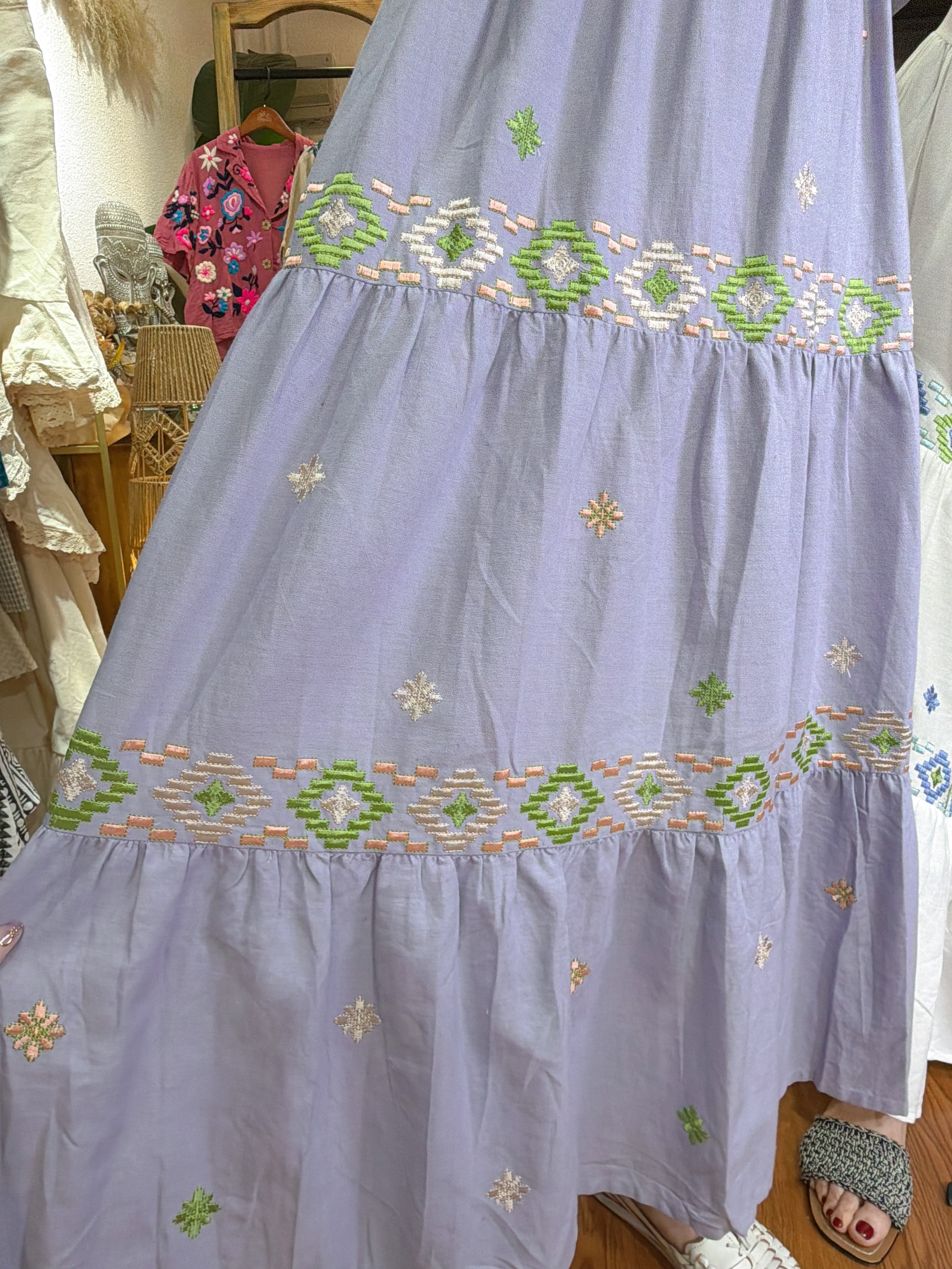 2131 Purple Cotton Emb 3 Layers OP 48"