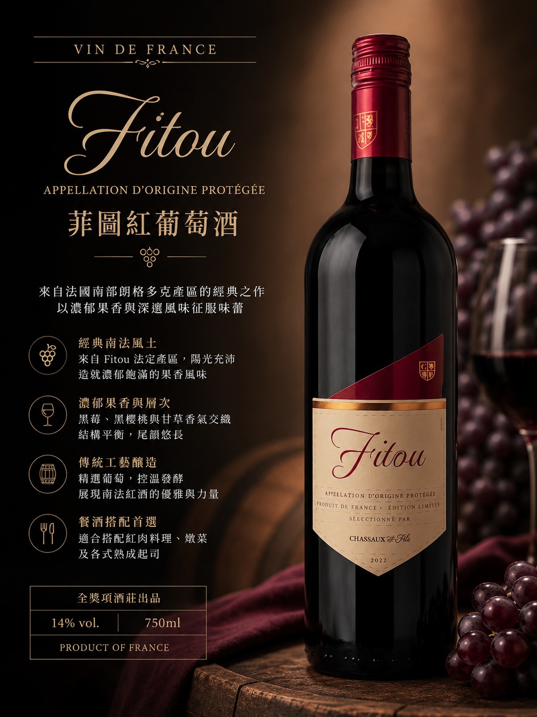 Chassaux & Fils Fitou Rouge 2022 14%