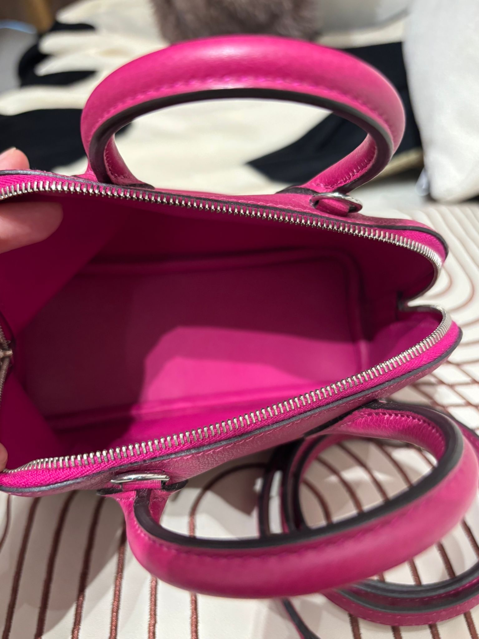 Hermes mini bolide,STAMP C ,L3 玫瑰紫色EverColor牛皮  100%Authentic ,95%new ✅收據✅strap ✅dust bag✅盒