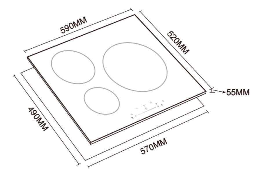 AEROGAZ 59cm 3-Zone Induction Hob AZ-6328IC