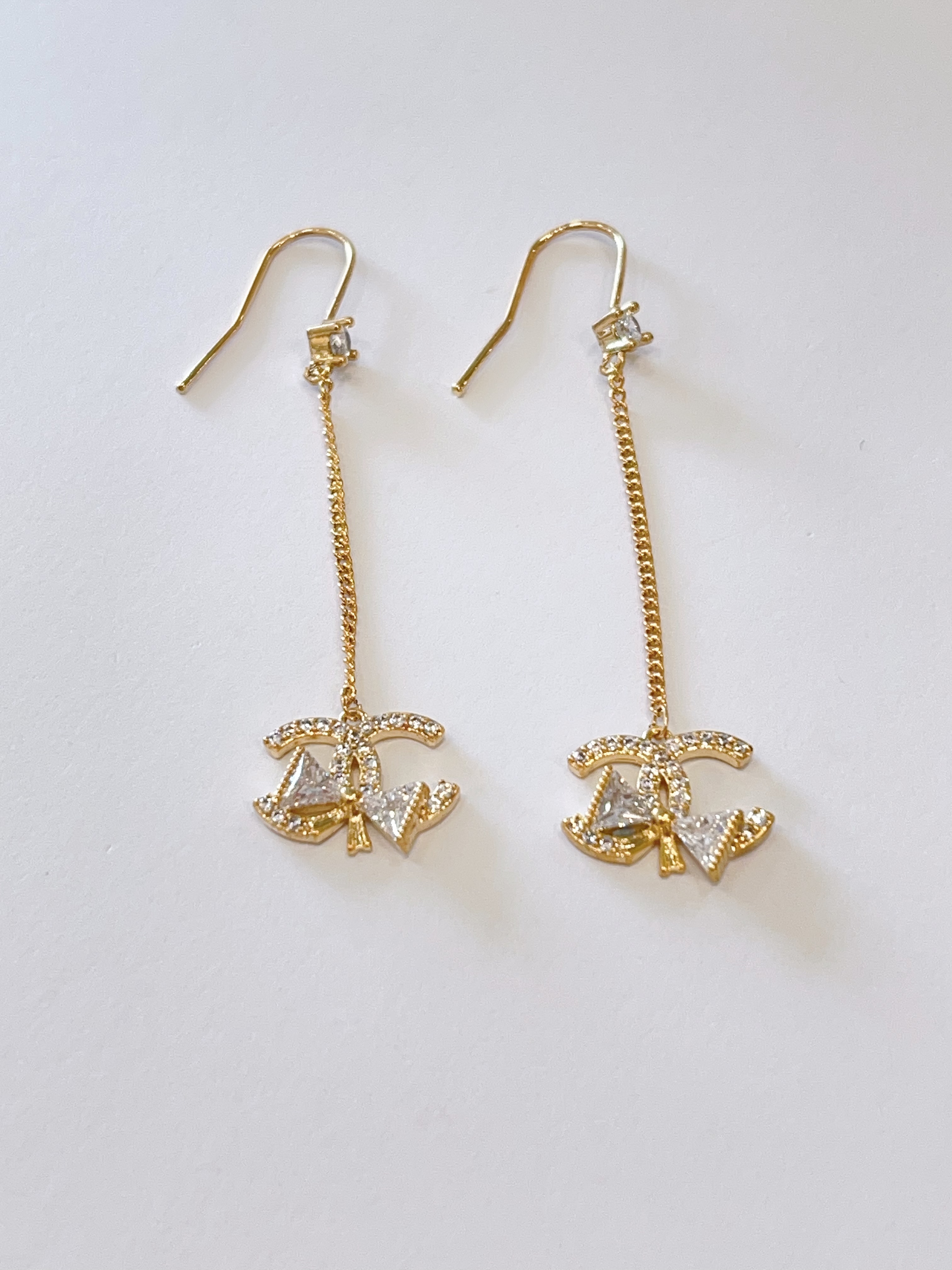 Chanel双C设计长流苏耳环