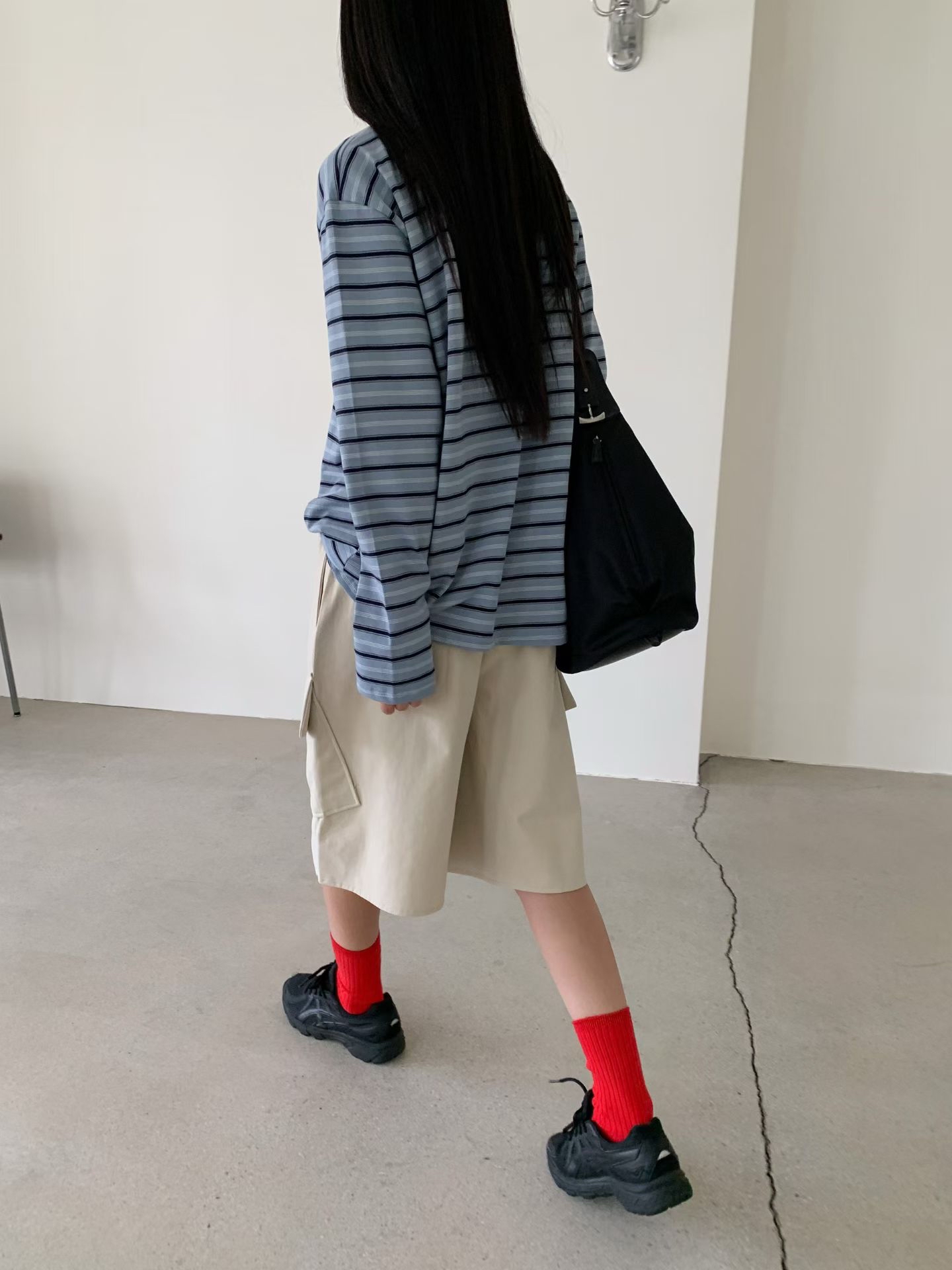221689 側袋七分布褲