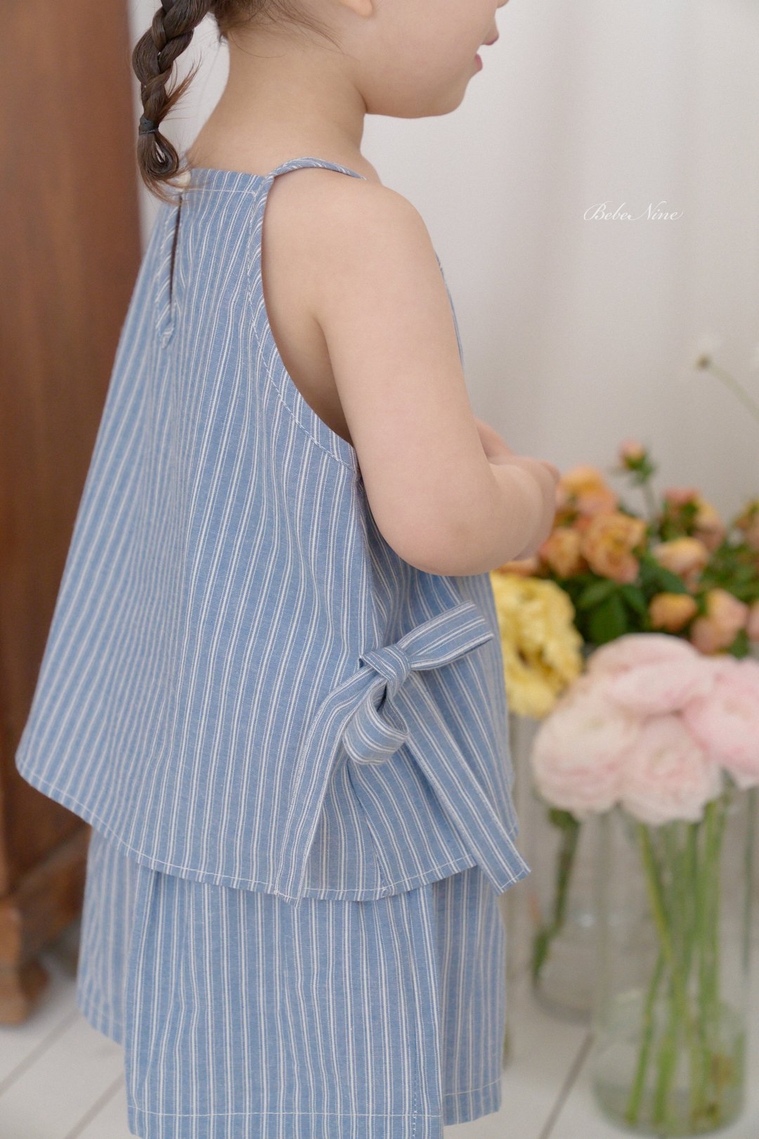 ☀️預訂 韓國直送☀️🇰🇷Bebenine兩色緞帶條紋純棉吊帶上下套裝