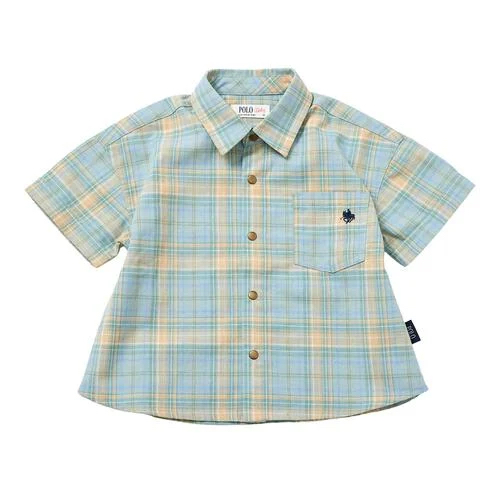 🇯🇵預訂 日本直送🇯🇵Polo Baby標誌刺繡口袋格紋短袖恤衫