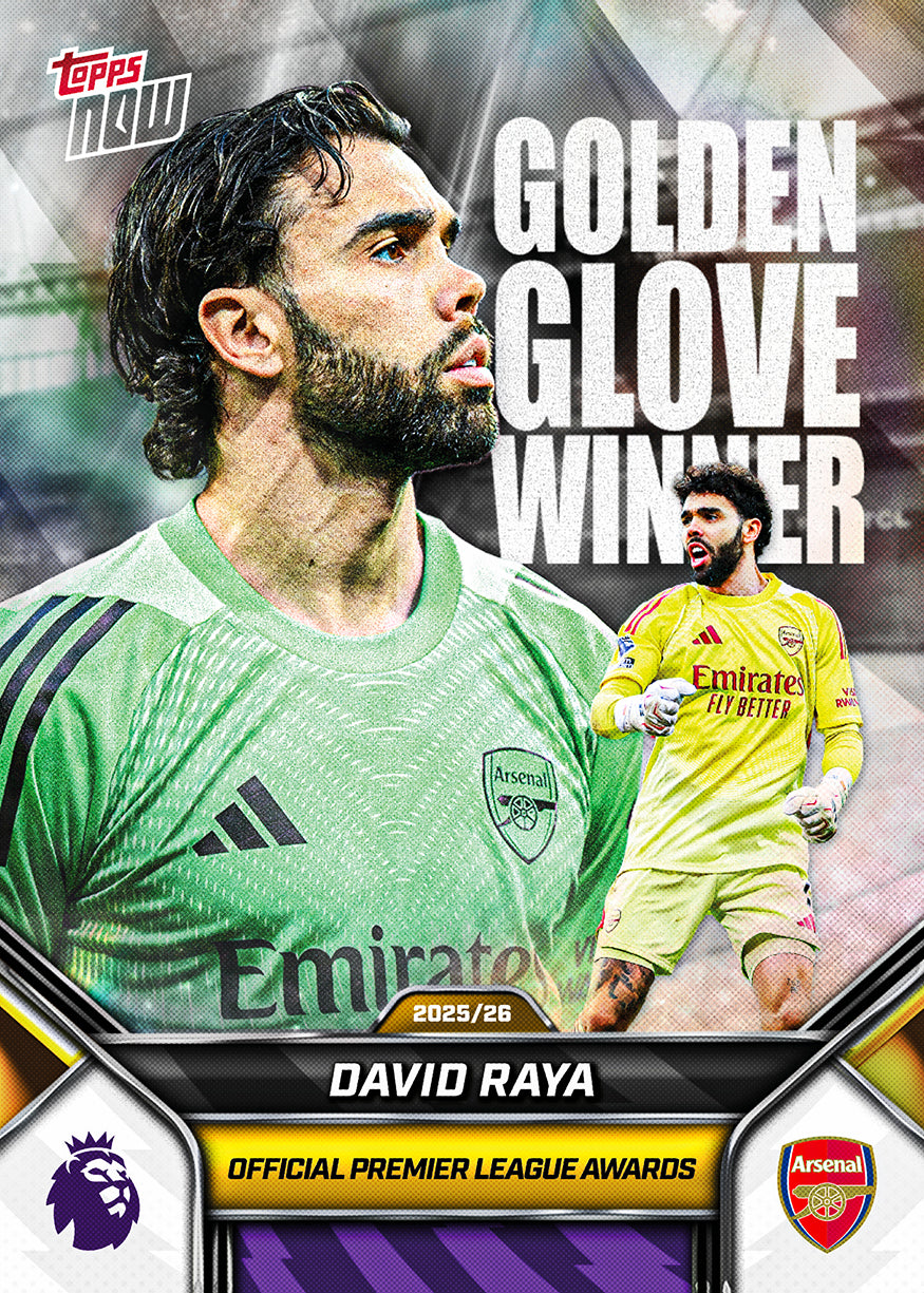 David Raya - 2025/26 Premier League Topps NOW #207 三連金手套卡｜PR 1,324