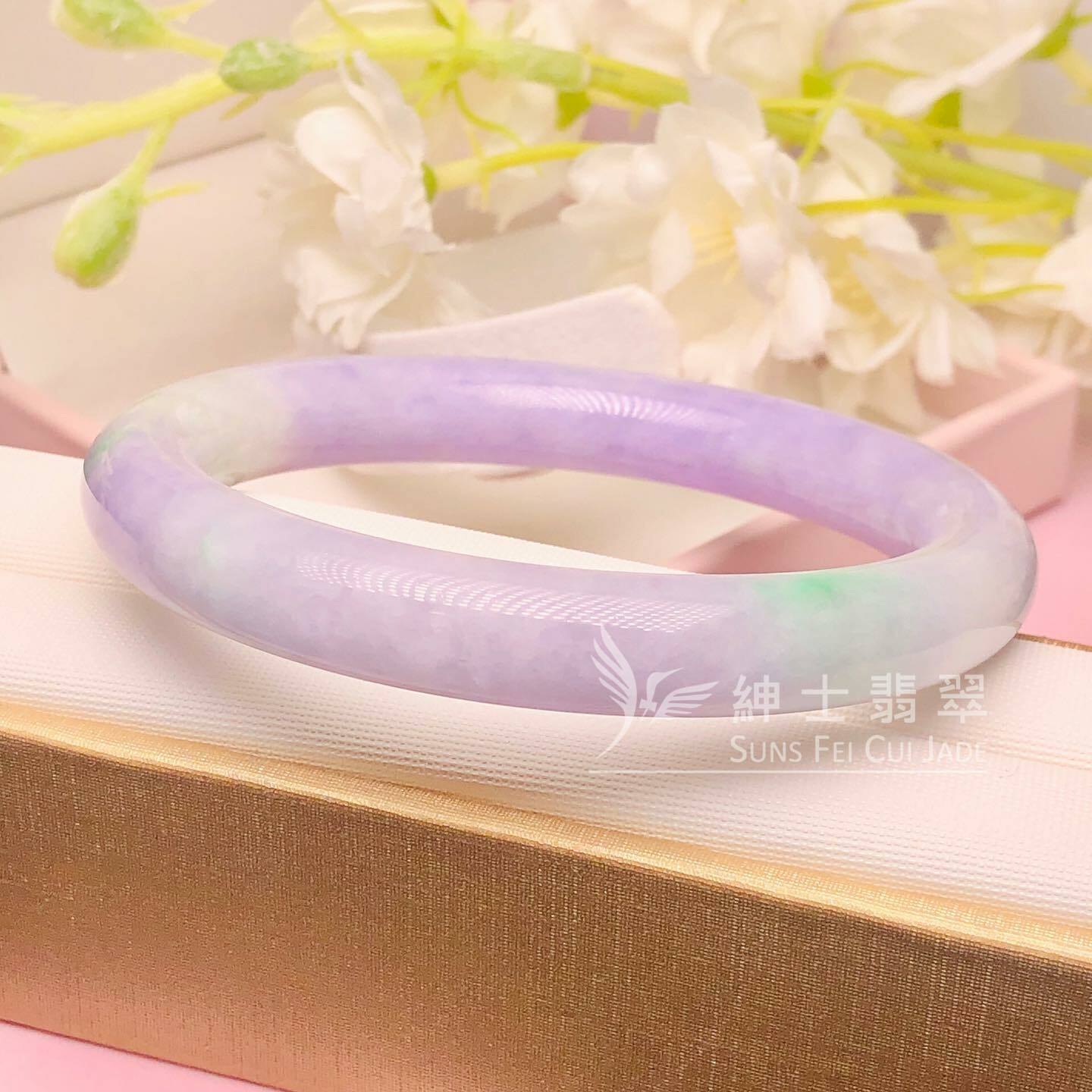 會卡藍紫飄翠圓鐲59.3mm