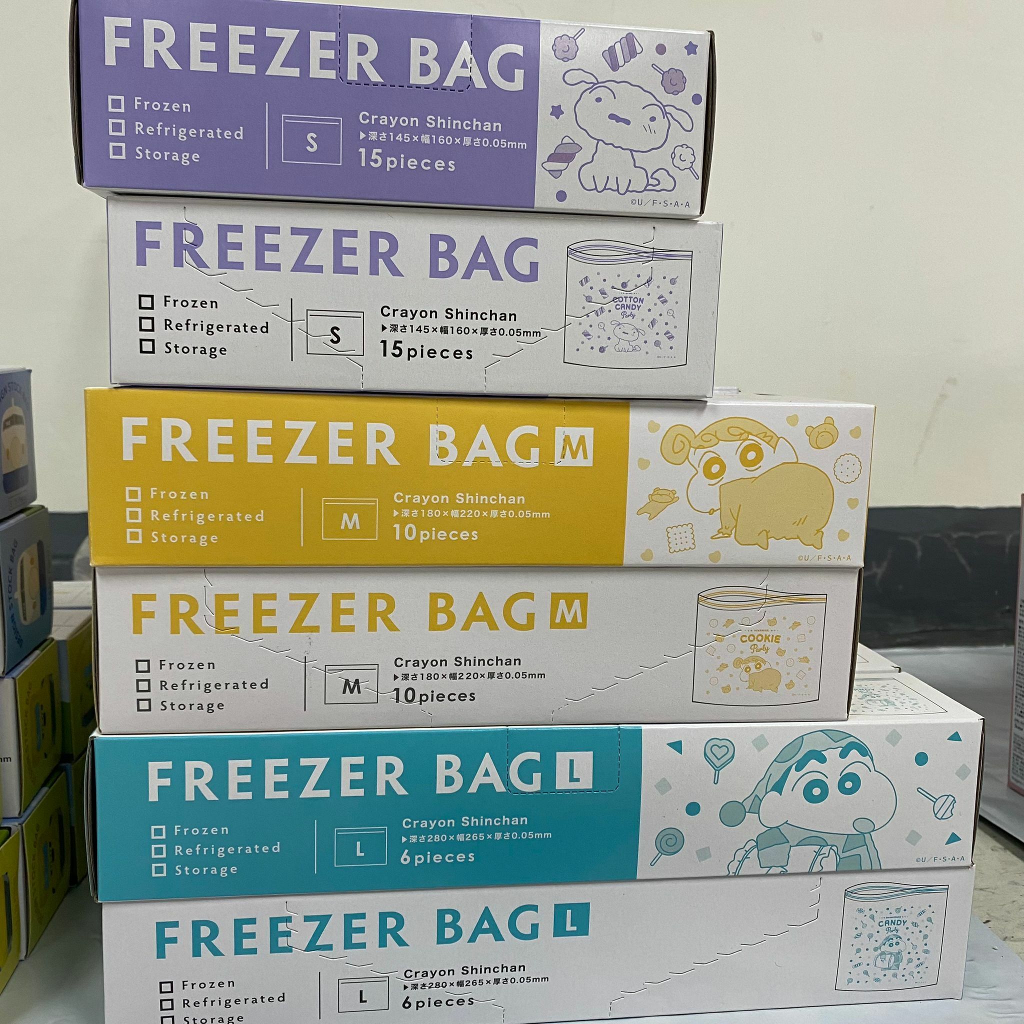 日本直送 蠟筆小新圖案 加厚保鮮密實袋  - 1盒 現貨