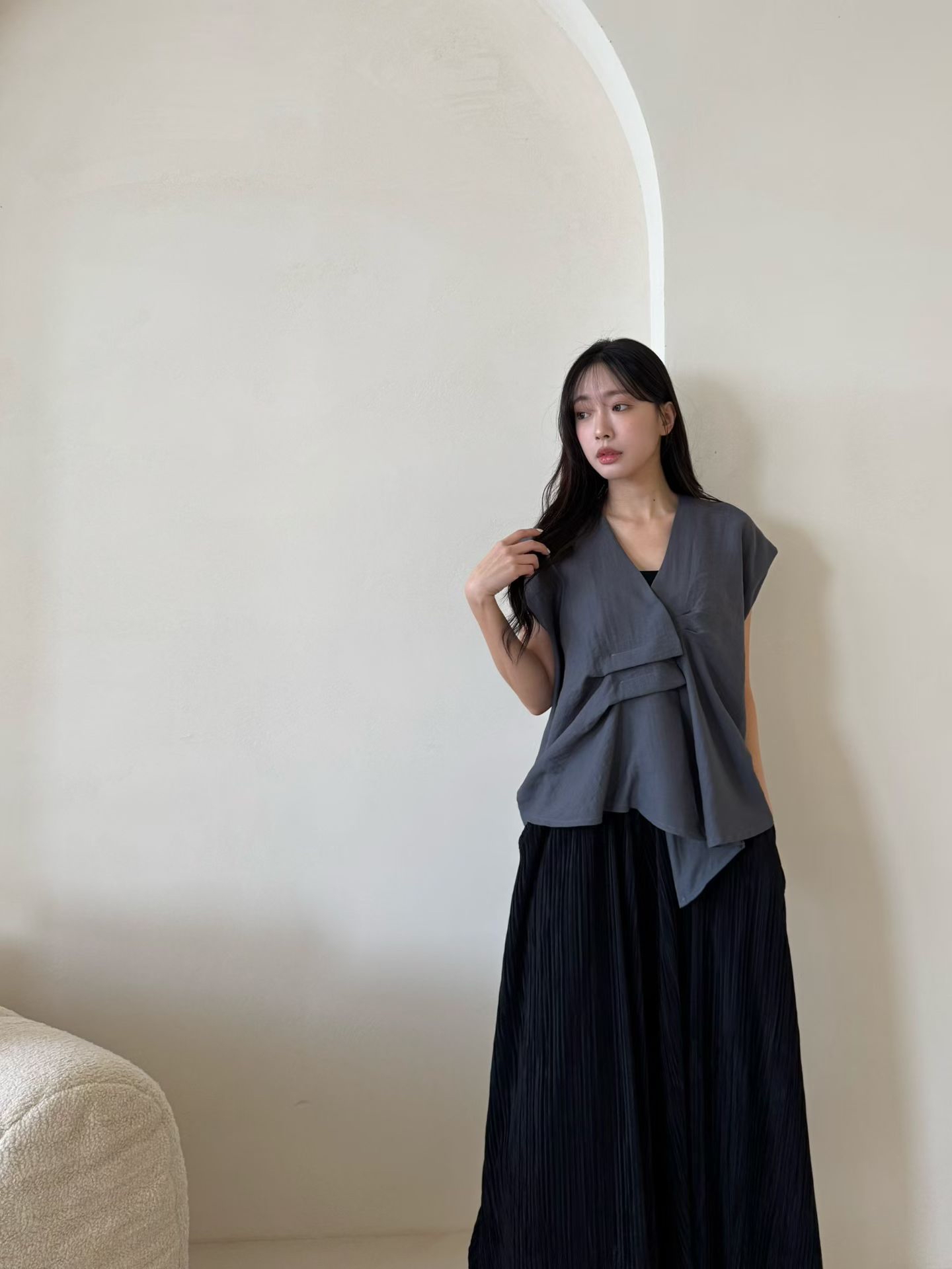 M7 暗紋有袋長裙