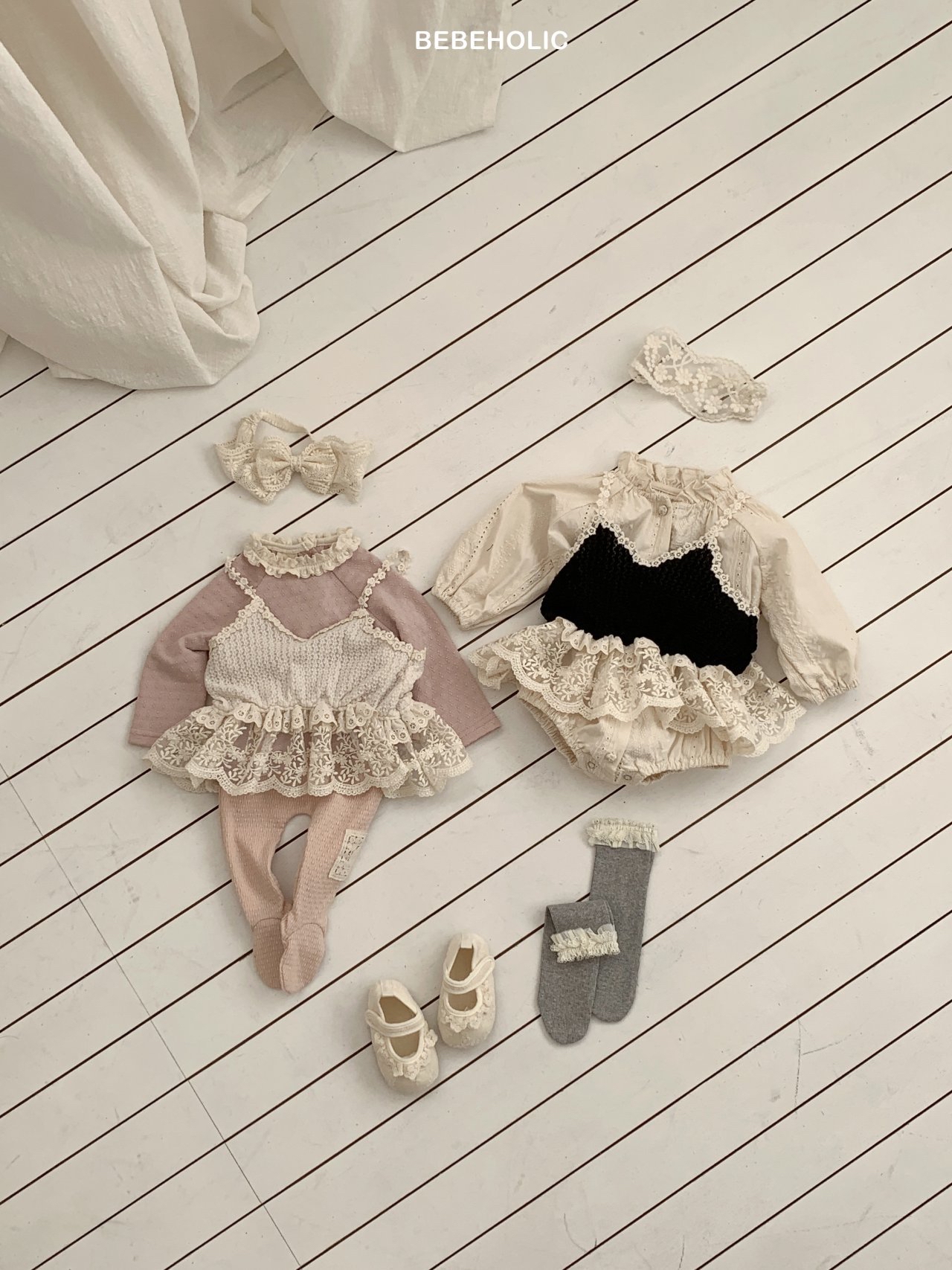 🌸預訂 韓國直送🌸🇰🇷BEBEHOLIC兩色標籤蕾絲花邊吊帶胸衣