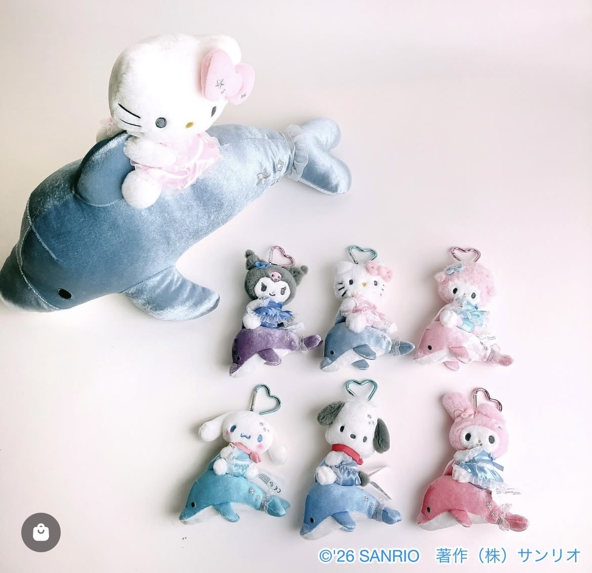 日本預訂📍日本Sanrio可愛閃亮海豚系列 - 公仔/吊飾/髮夾/Tote Bag/盲盒