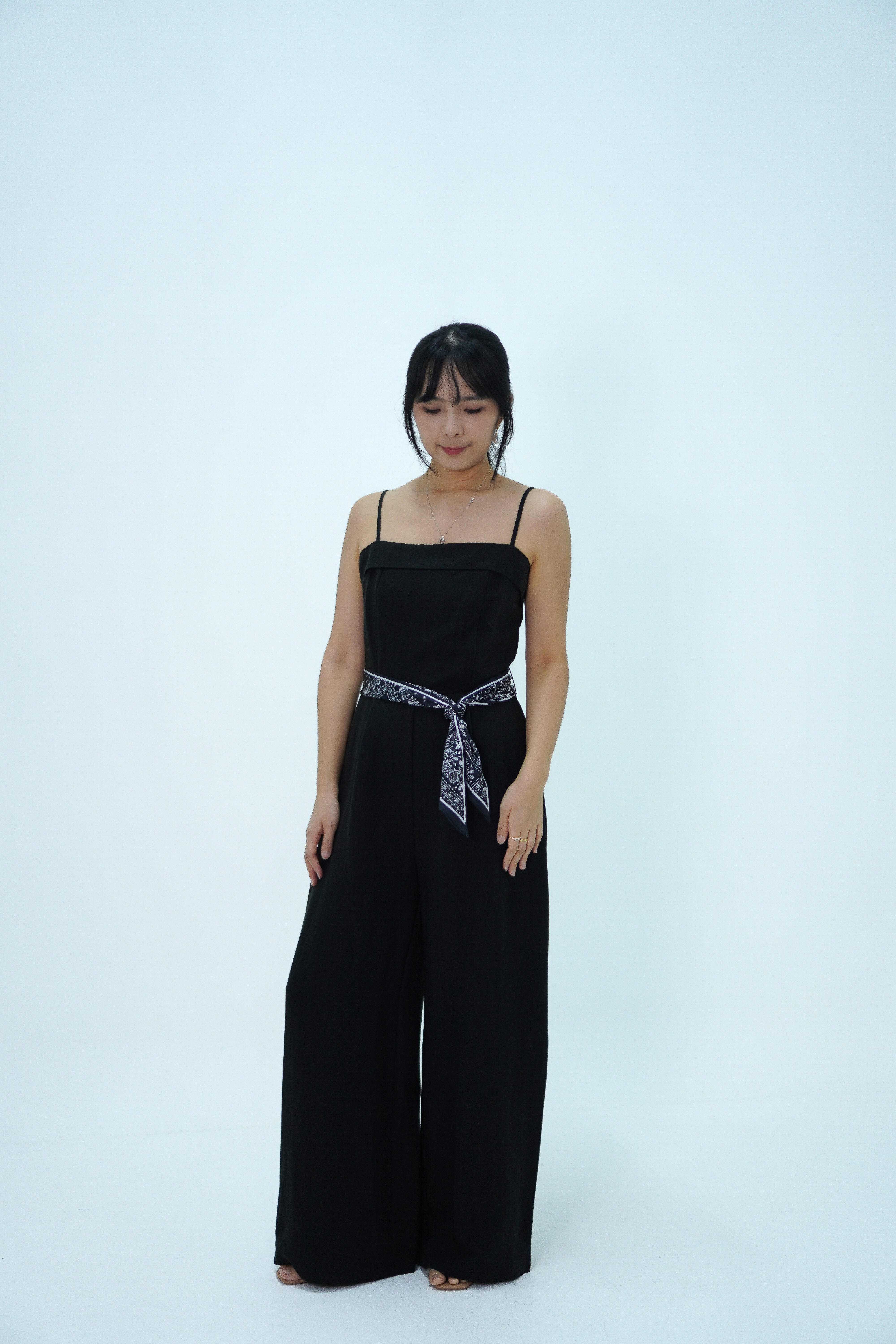 棉麻吊带连体裤