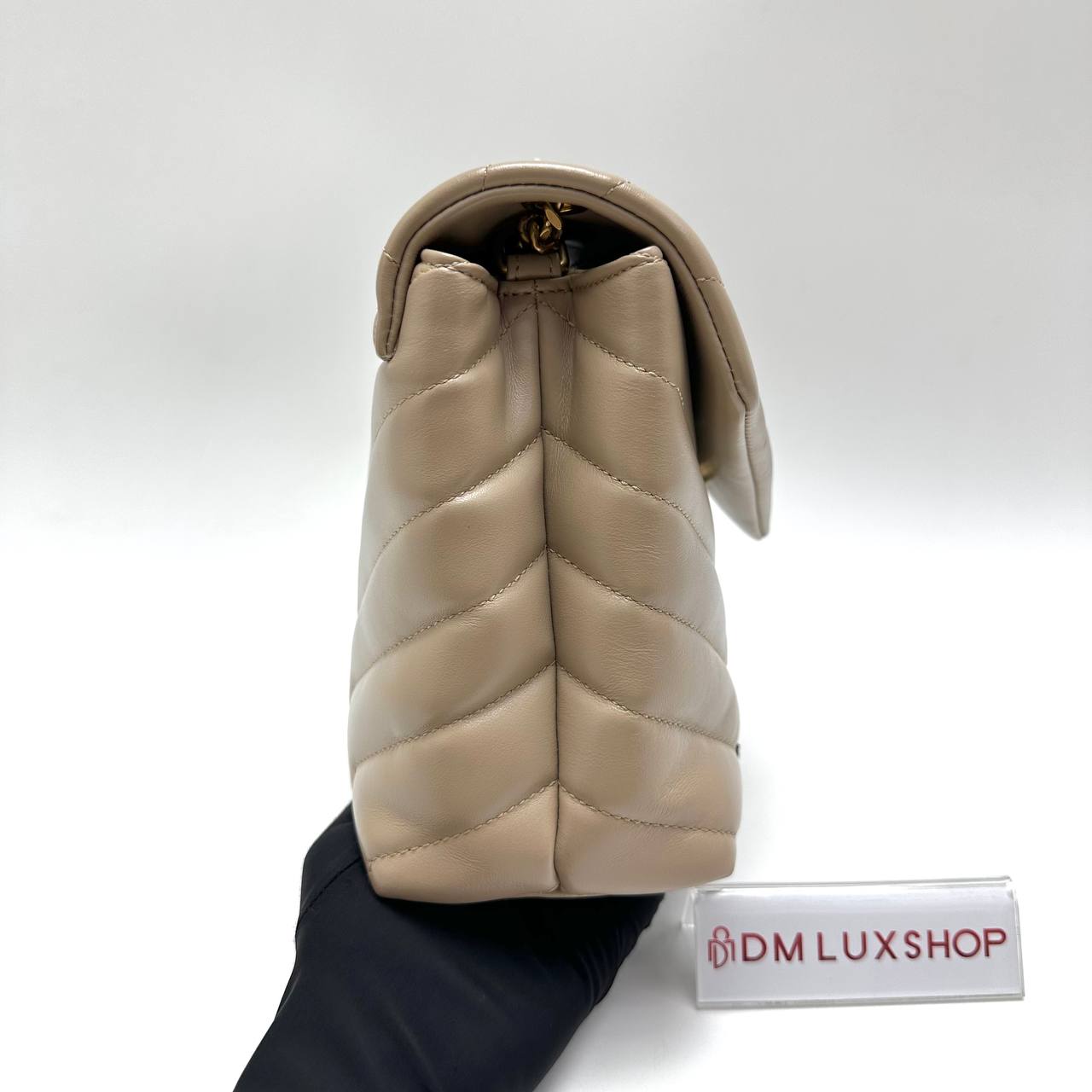 YSL Beige Loulou Shoulder Bag GHW