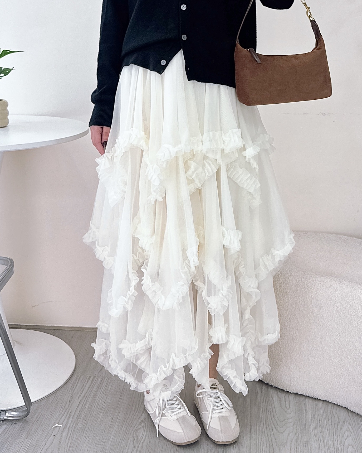 超美必入手不規則網紗裙 2色