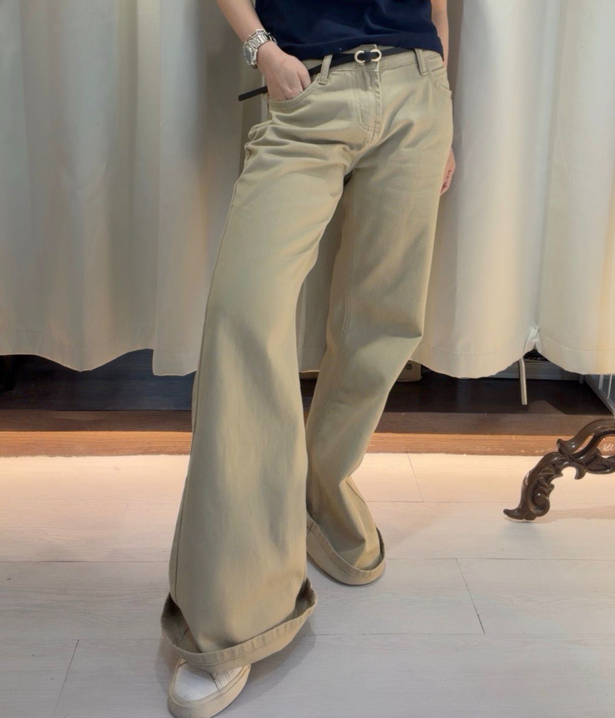 韓版靚色寬腿褲