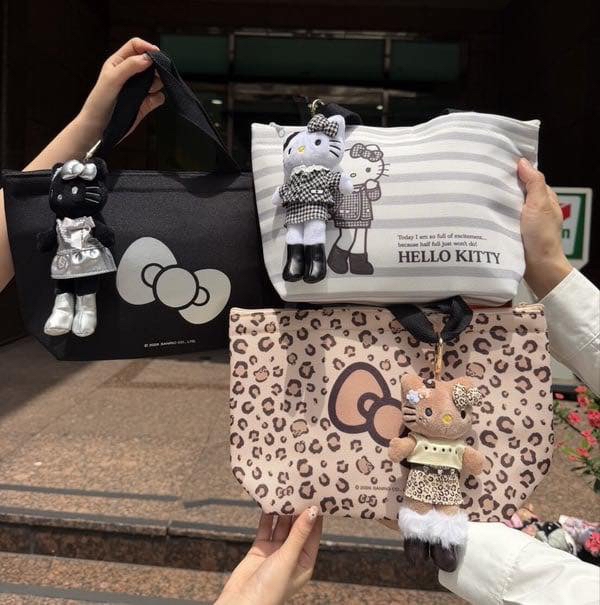 （約6月尾到貨）🇹🇼台灣超商限定 限量長腿Kitty 午餐袋+15 cm公仔吊飾💕