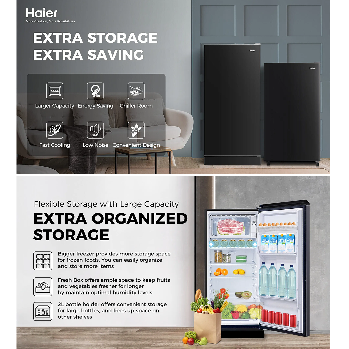 Haier 195L 1-Door Refrigerator (HR-208H)