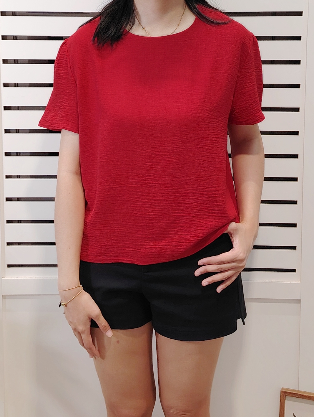 LY607 Micro Fiber Short Sleeve Blouse