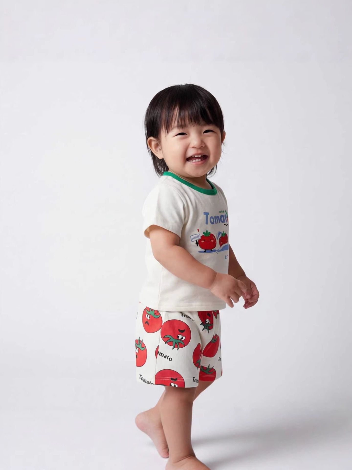 韓版ins蕃茄滿印套裝