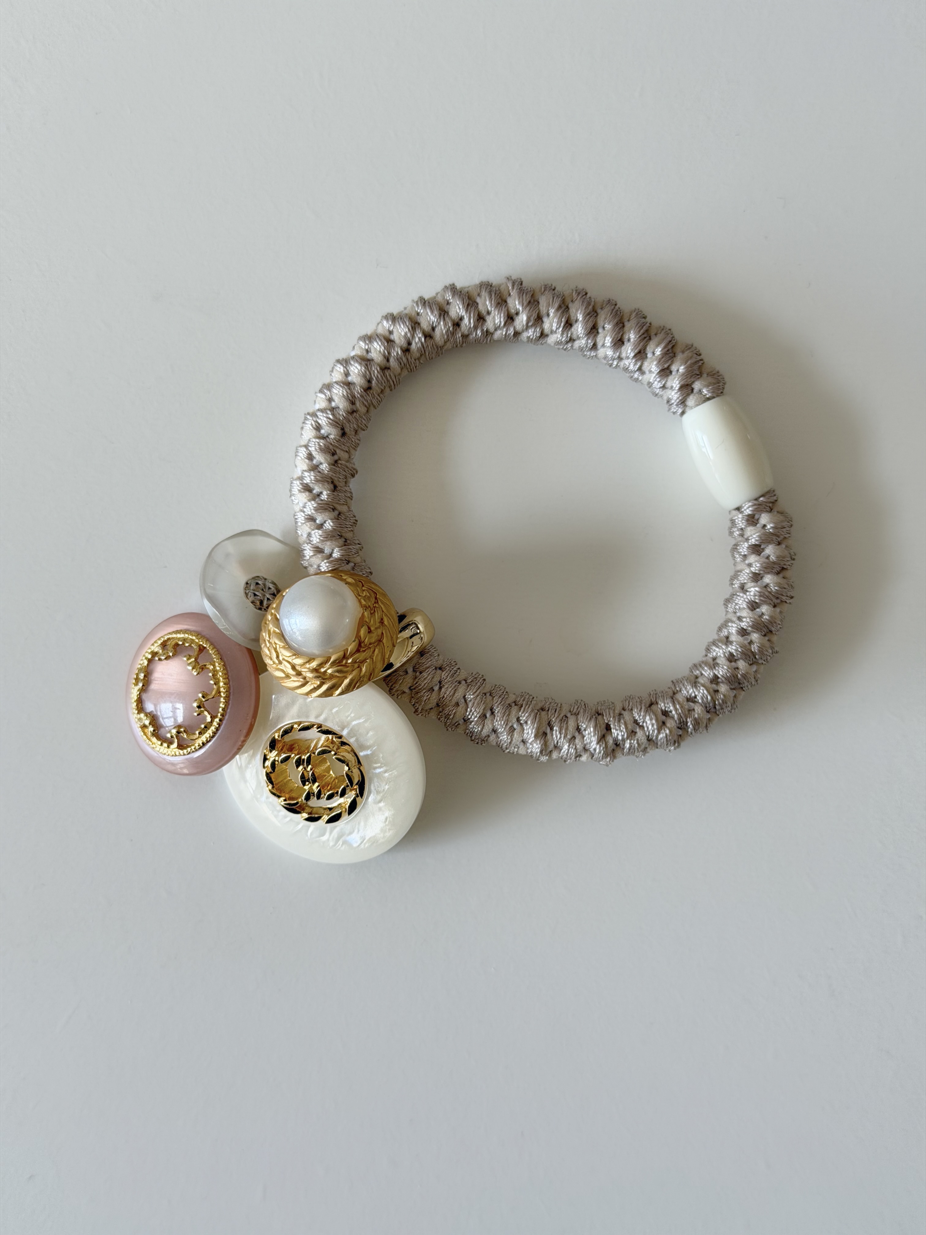 日本復古鈕扣綁髮橡筋/3