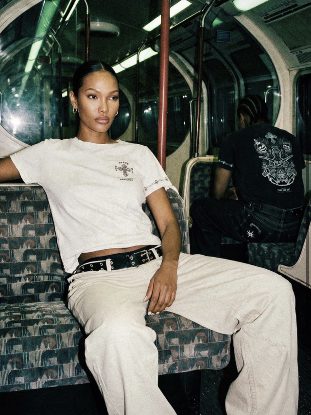 BADBLOOD新款[w-tee26-153] Peace Not War Print 1/2 T-Shirt - White