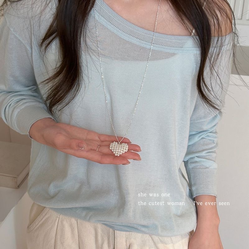 NL105珍珠爱心项链