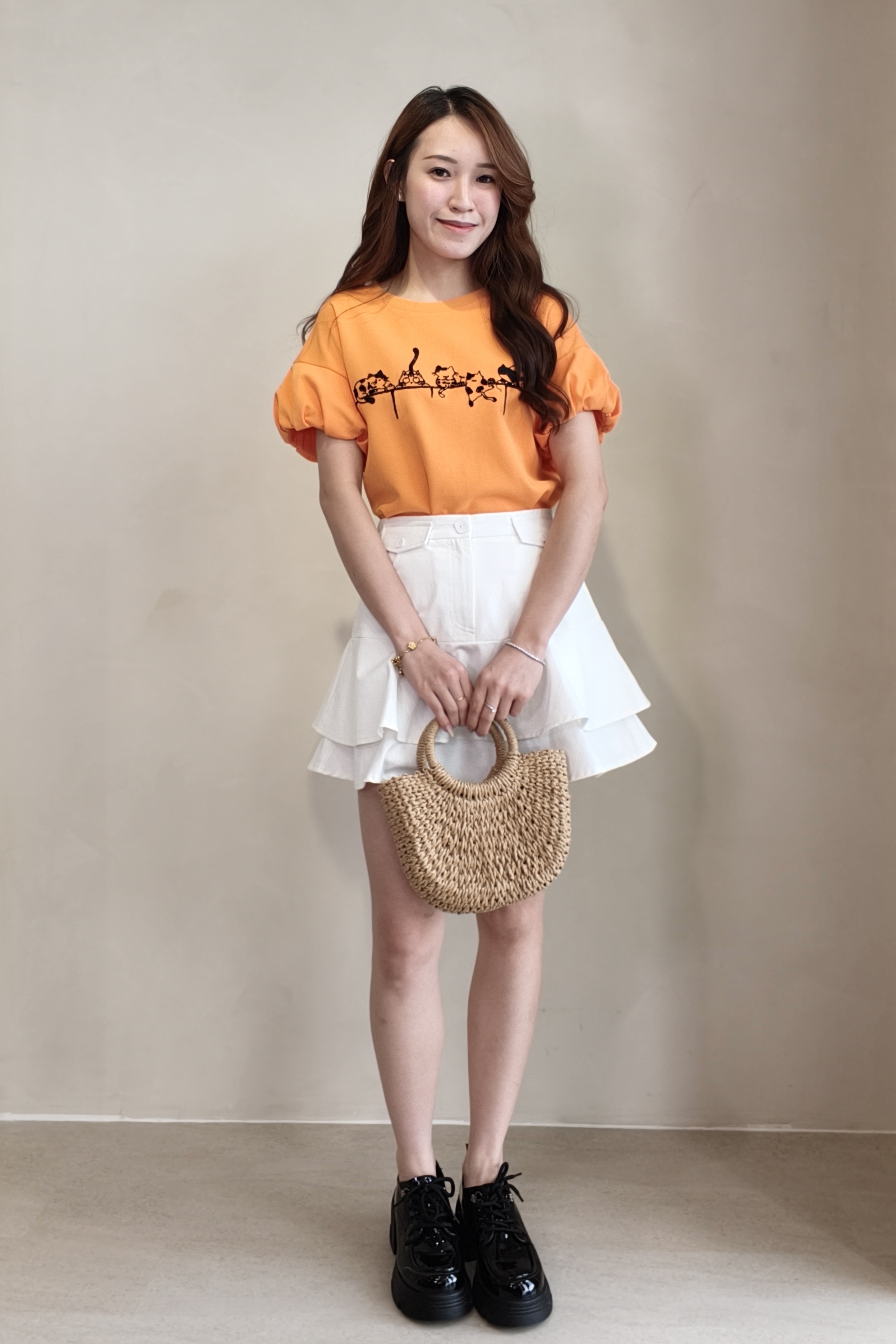 31815 Playful Kitty Puff Sleeve Tee