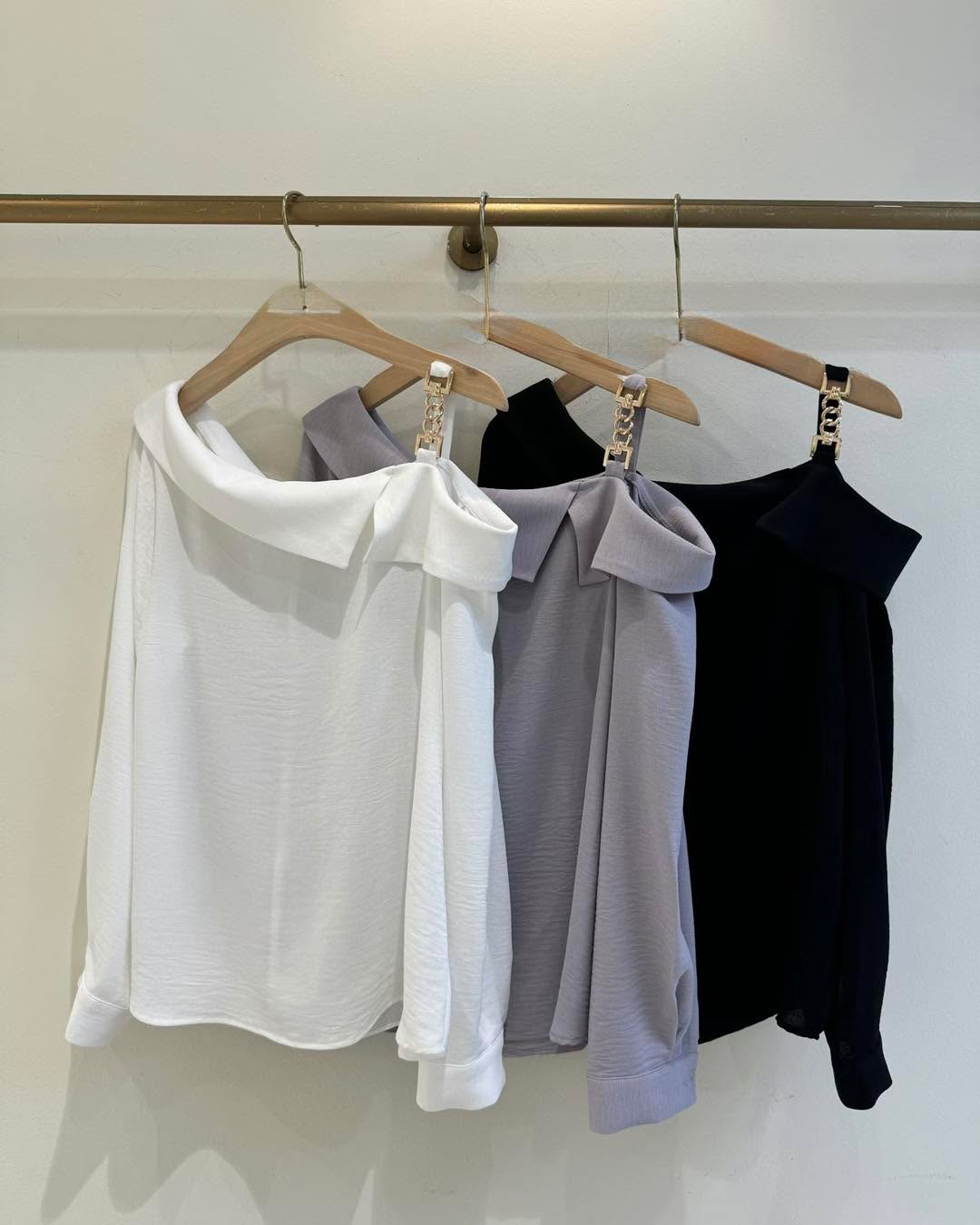 超高質單肩blouse 