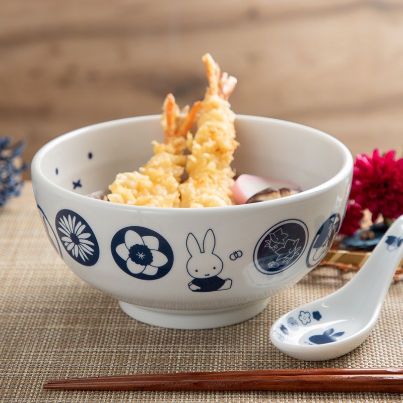 miffy MF限定 陶瓷 和風 烏冬碗 連匙羹